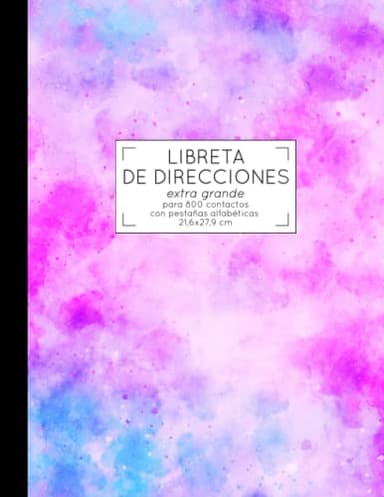 Libreta de direcciones extra grande: para 800 contactos con pestañas alfabéticas 21,6x27,9 cm (Spanish Edition)