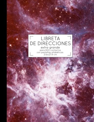 Libreta de direcciones extra grande: para 800 contactos con pestañas alfabéticas 21,6x27,9 cm (Spanish Edition)
